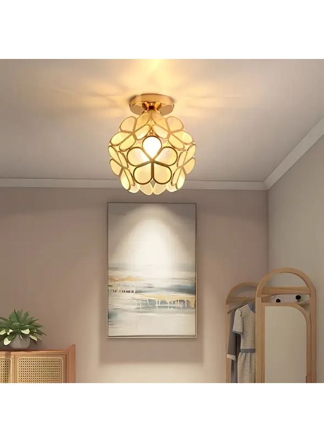 ضوء السقف الذهبي الحديث البسيط على الطراز الاسكندنافي بتصميم البتلة المطفأة E26 E27 - Image 3